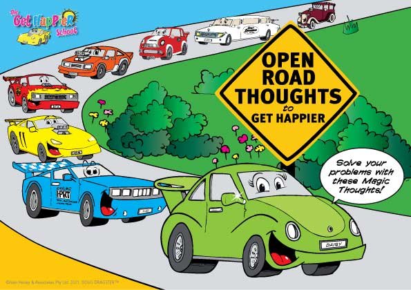Open Road Thoughts to Get Happier Card
